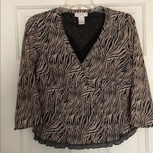 Tan/Black Zebra Blouse